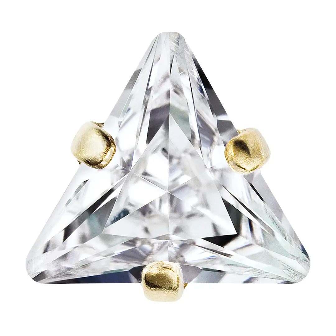 Preciosa Single Stone Setting Triangle in Gold