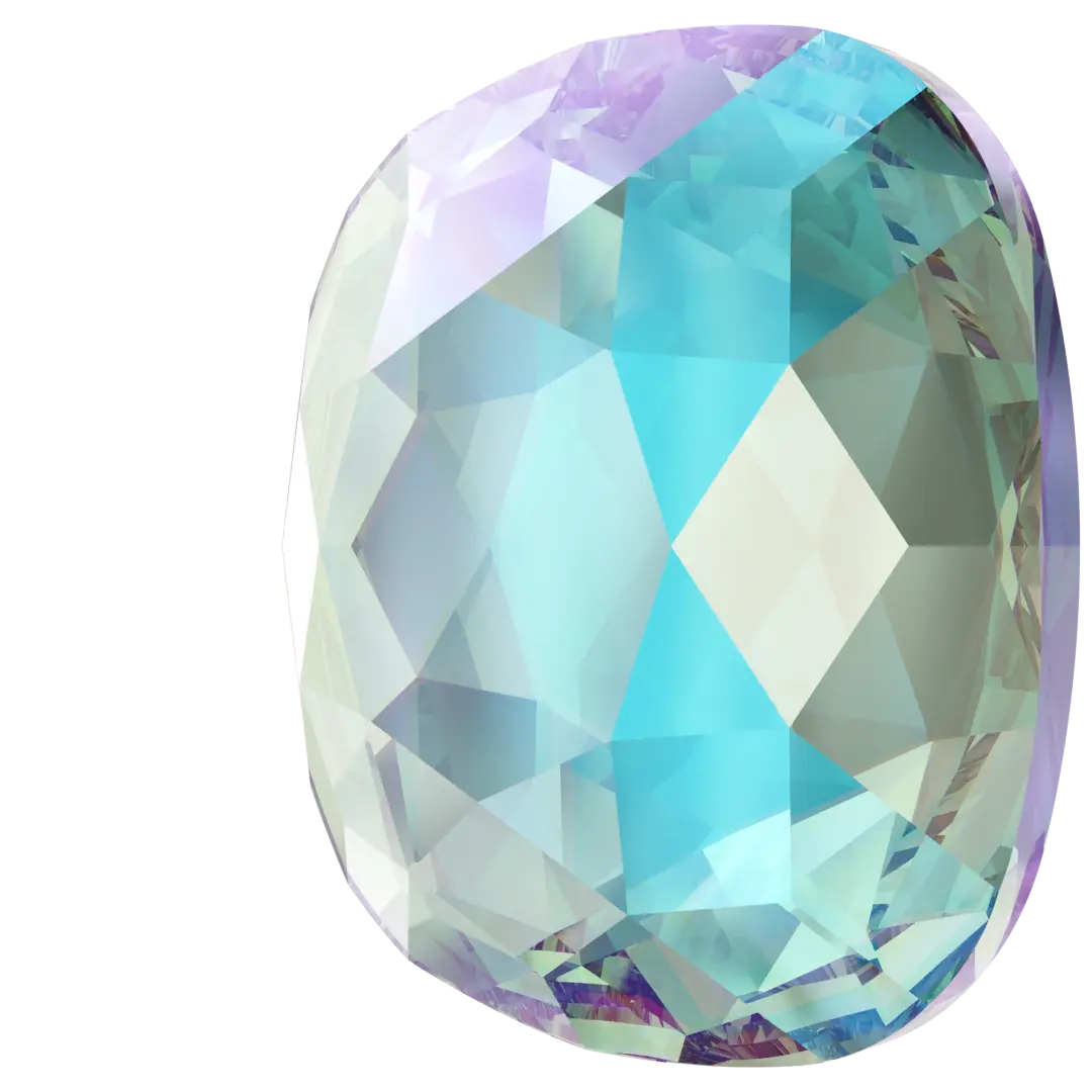 Swarovski Flat Back Crystals Non Hotfix Cushion (2471) Aquamarine Shimmer