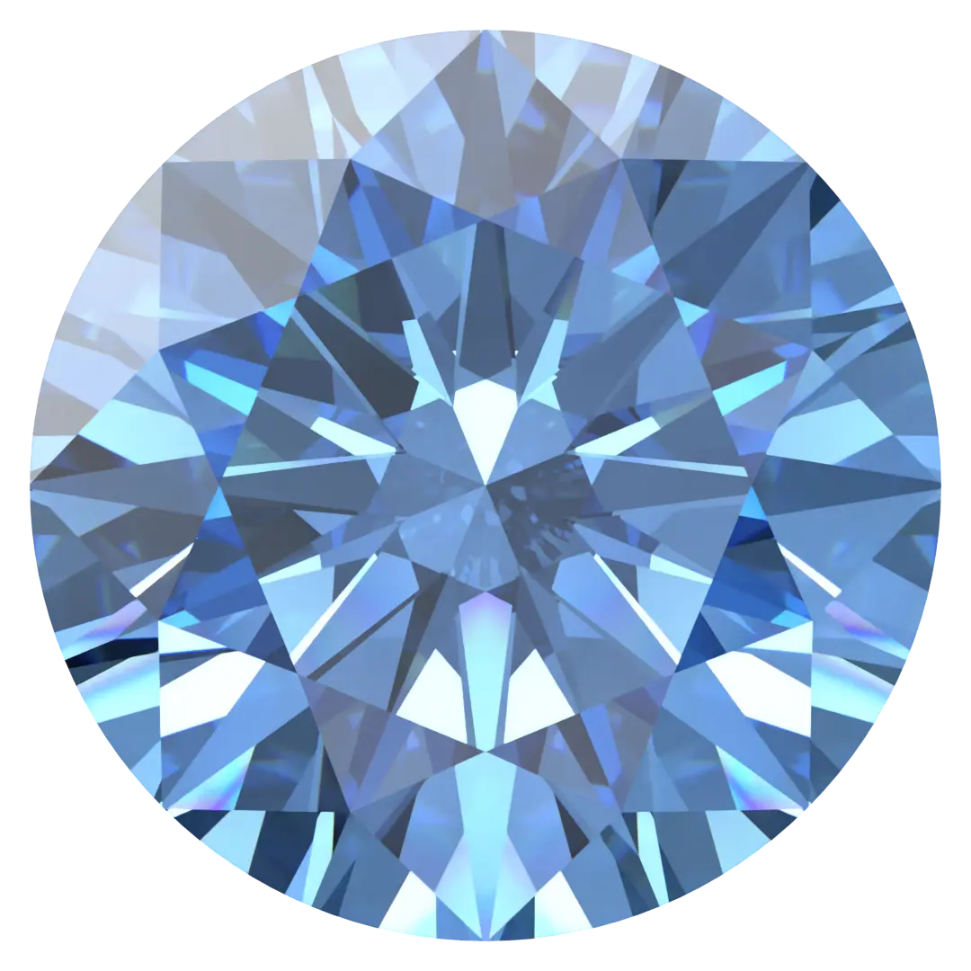 Swarovski Zirconia Round Pure Brilliance Cut Fancy Blue