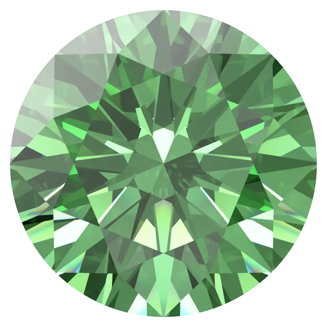 Swarovski Zirconia Round Pure Brilliance Cut Fancy Green