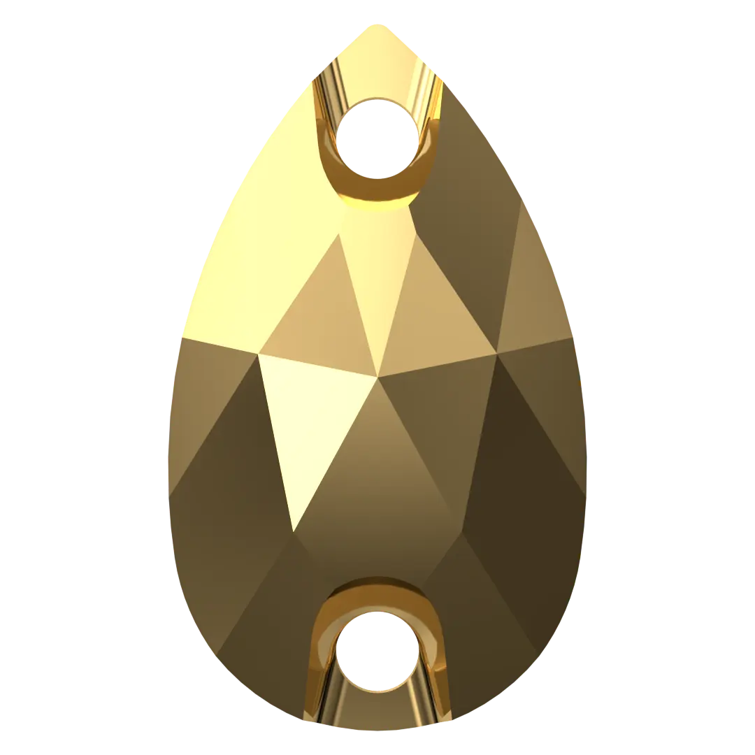 Swarovski Sew On Crystals Peardrop (3230) Crystal Aurum