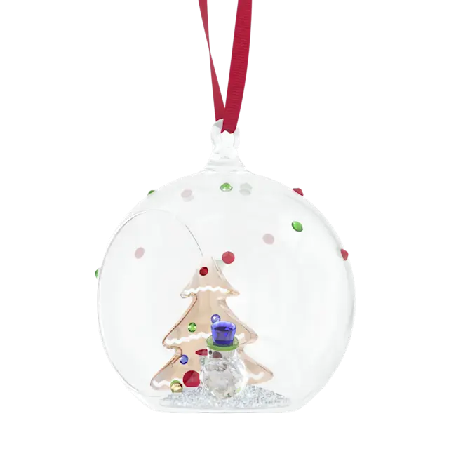 Swarovski Holiday Cheers Tree and Snowman Ball Ornament Swarovski Holiday Cheers Tree and Snowman Ball Ornament