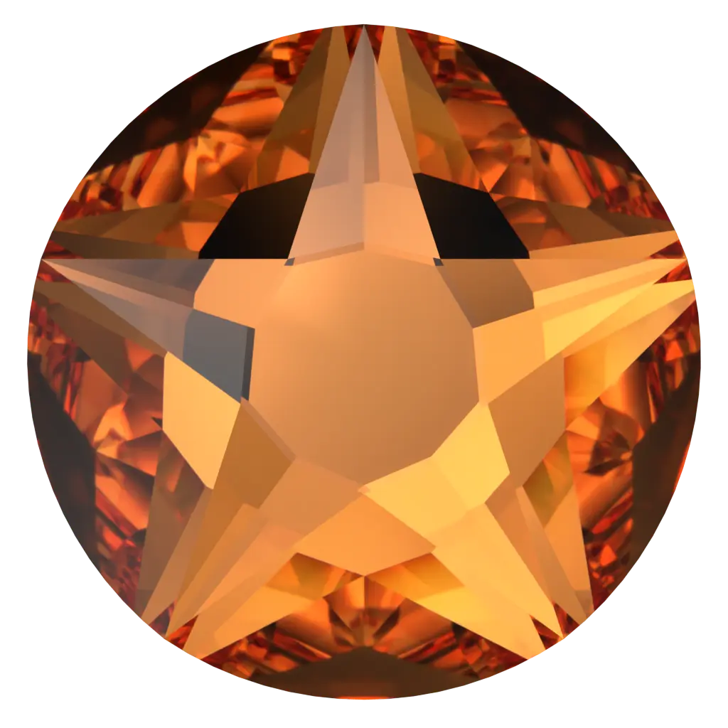 Swarovski Flat Back Crystals Non Hotfix Xirius Star Rose (2100) Dark Orange