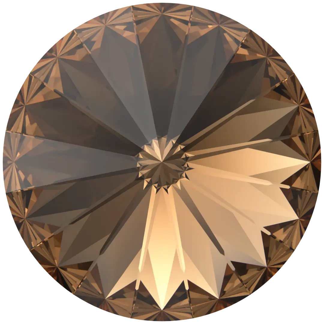 Swarovski Chatons Round Stones Rivoli (1122) Recreated Light Smoked Topaz