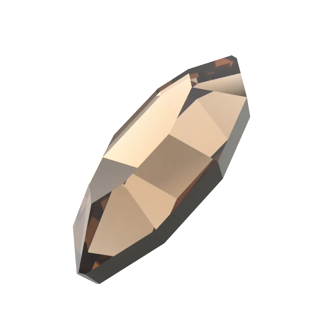 Serinity Hotfix Flat Back Crystals Navette (2200) Light Smoked Topaz