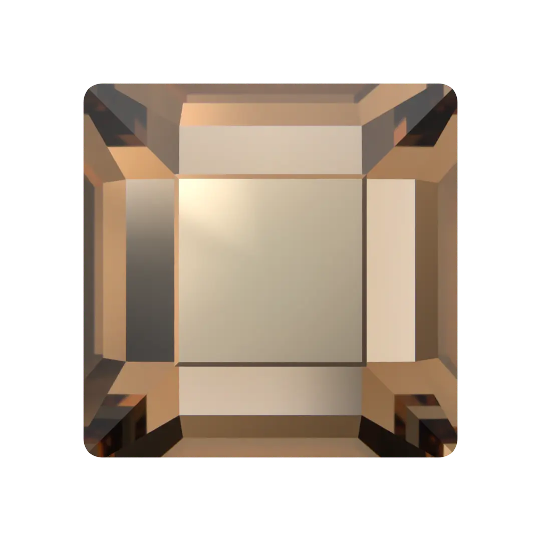 Swarovski Hotfix Flat Back Crystals Square (2400) Recreated Light Smoked Topaz