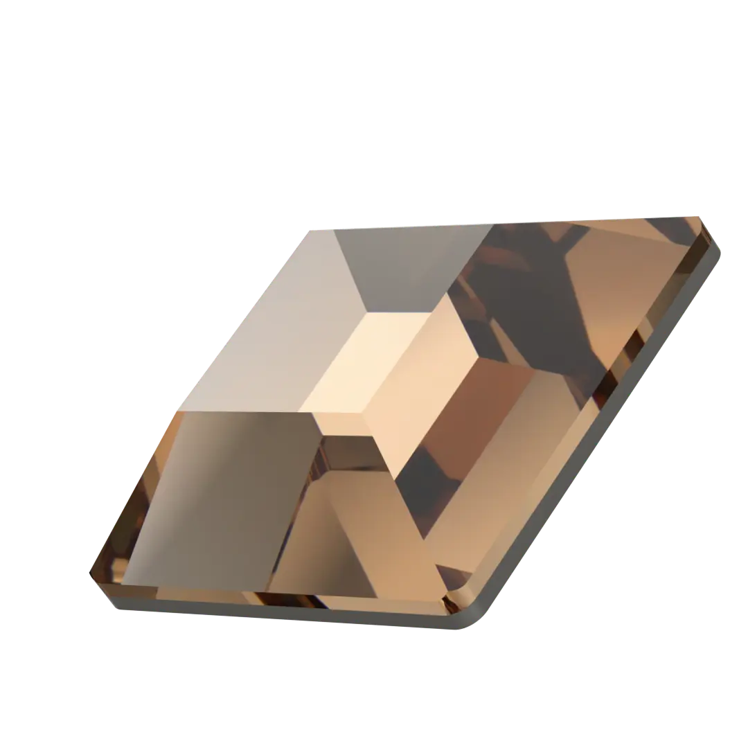 Serinity Hotfix Flat Back Crystals Square (2400) Light Smoked Topaz