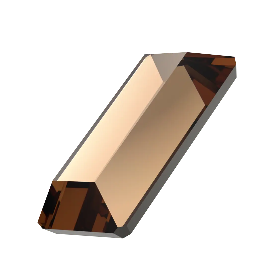 Swarovski Hotfix Flat Back Crystals Baguette (2510) Recreated Light Smoked Topaz