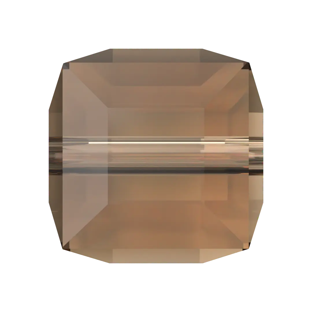 Swarovski Crystal Beads Cube (5601) Recreated Light Smoked Topaz