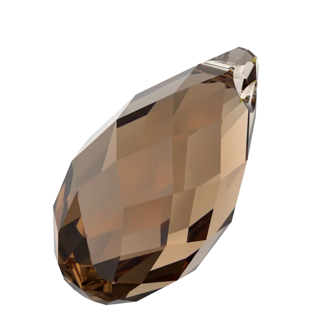 Swarovski Pendants Briolette (6010) Recreated Light Smoked Topaz