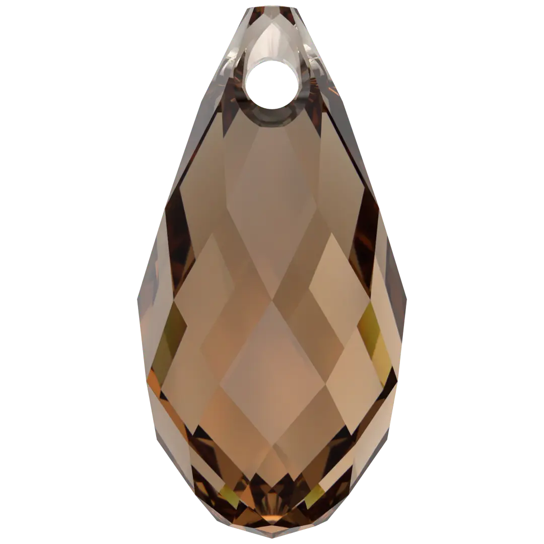 Swarovski Pendants Briolette (6010) Recreated Light Smoked Topaz