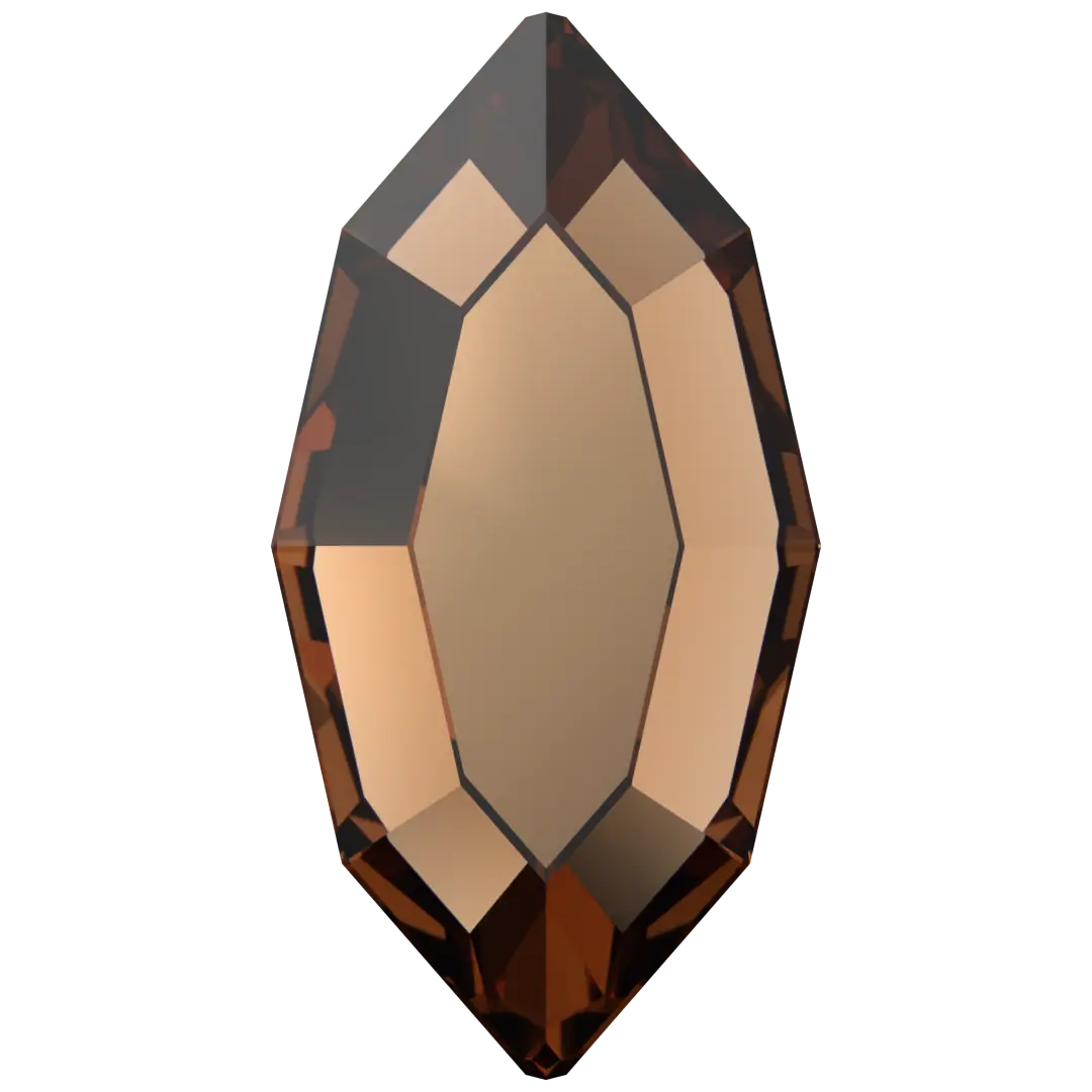 Swarovski Hotfix Flat Back Crystals Navette (2200) Recreated Smoked Topaz