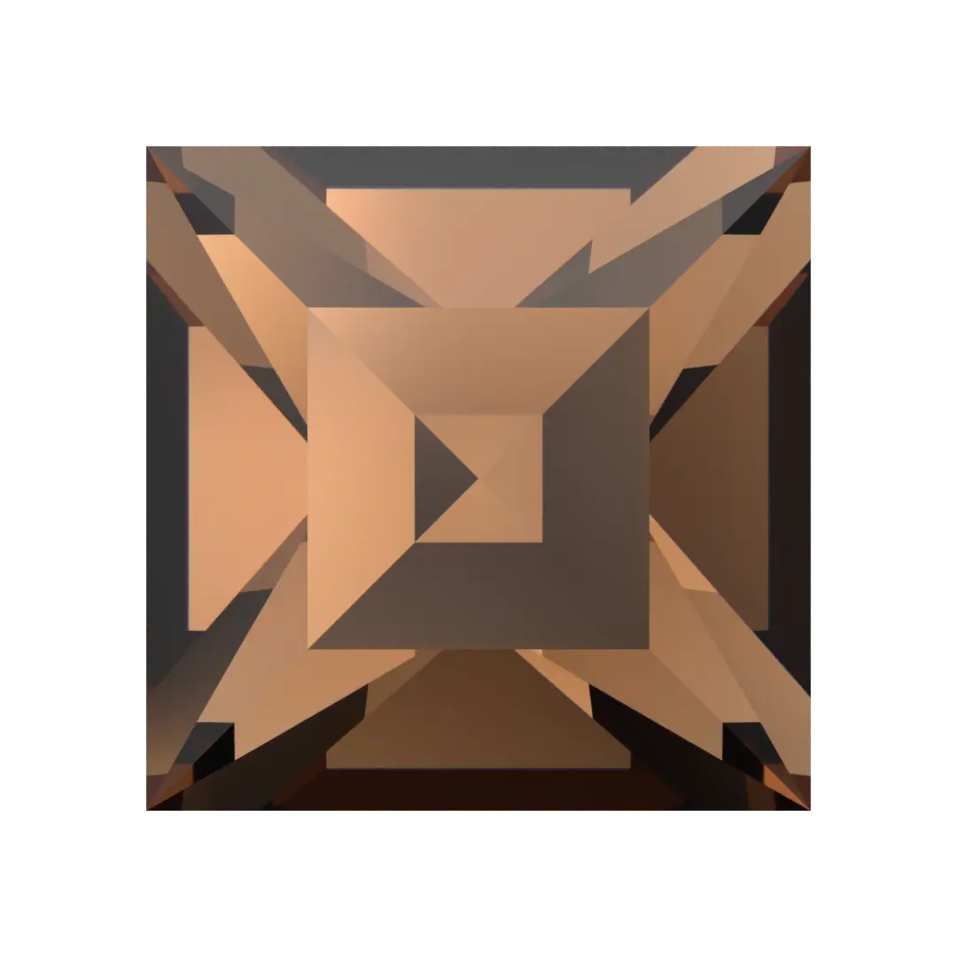 Swarovski Fancy Stones Xilion Square (4428) Recreated Smoked Topaz