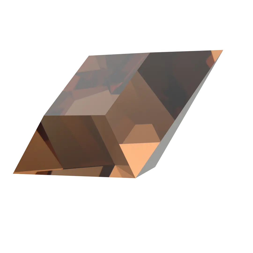 Swarovski Fancy Stones Xilion Square (4428) Recreated Smoked Topaz