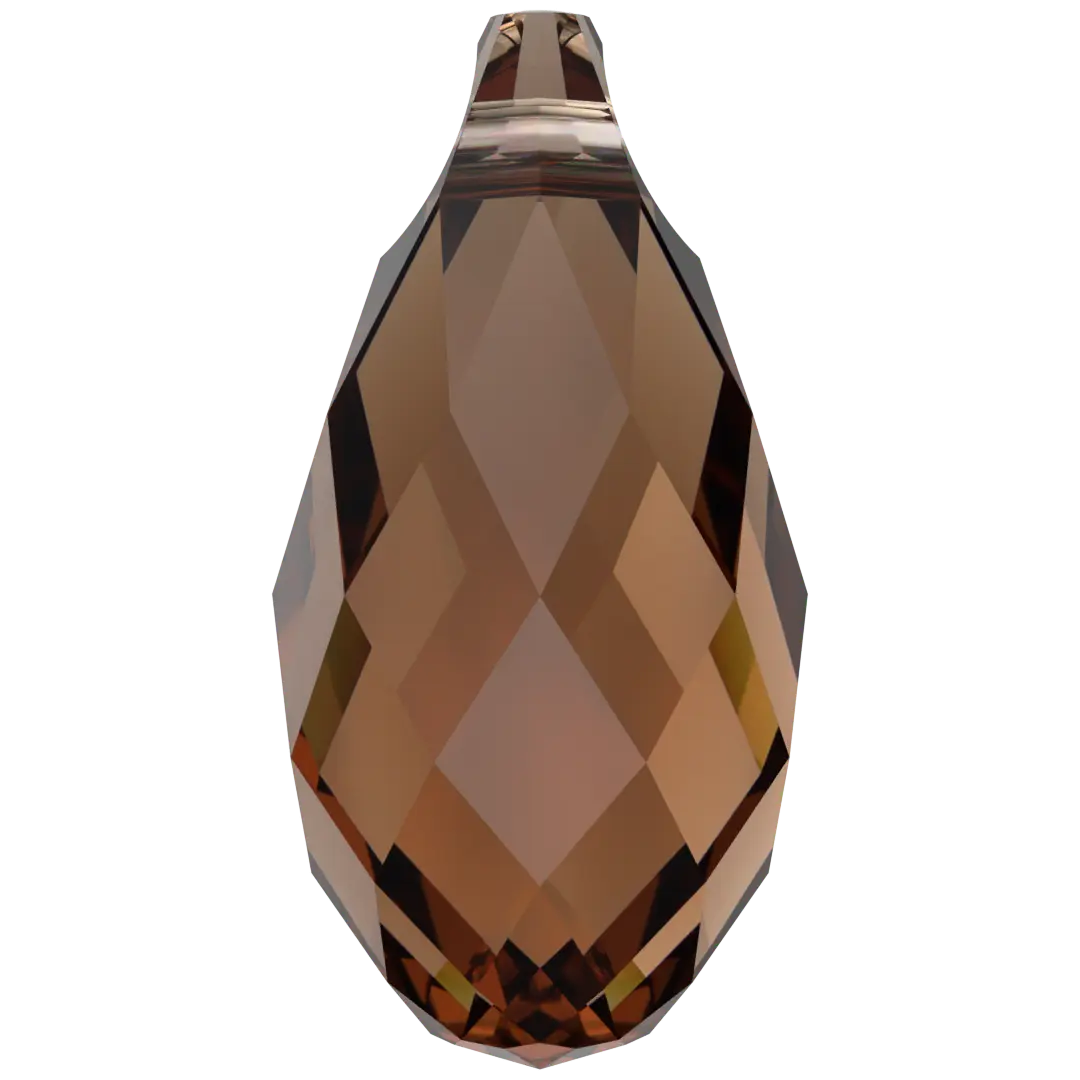 Swarovski Pendants Briolette (6010) Recreated Smoked Topaz