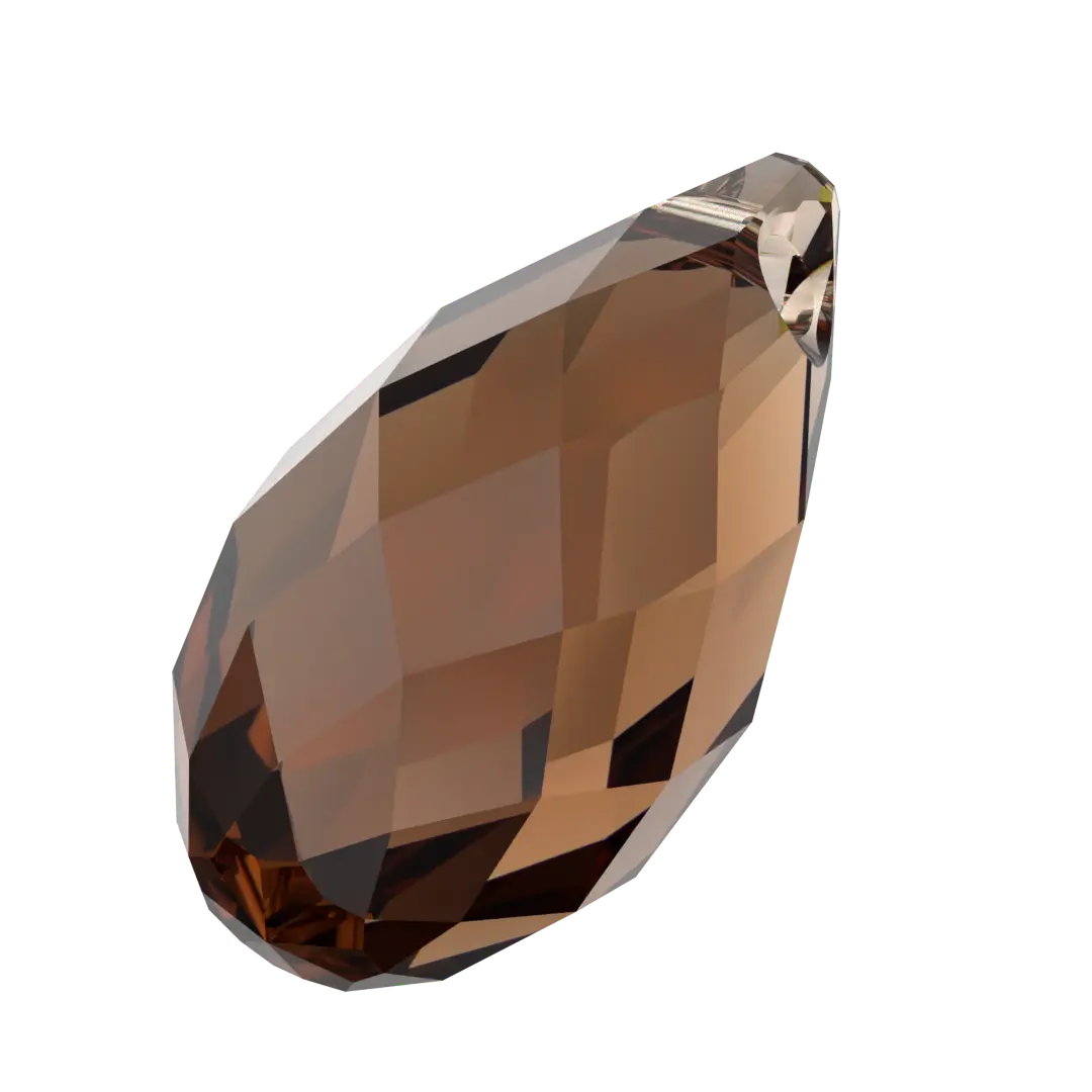 Swarovski Pendants Briolette (6010) Recreated Smoked Topaz