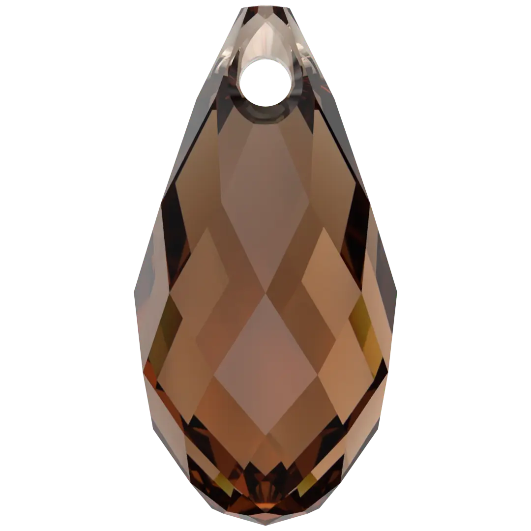 Swarovski Pendants Briolette (6010) Recreated Smoked Topaz