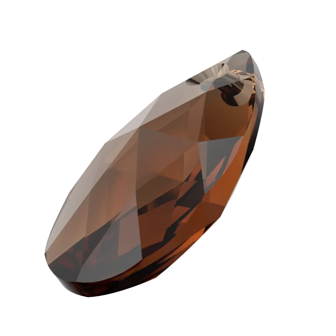 Swarovski Pendants Peardrop (6106) Recreated Smoked Topaz