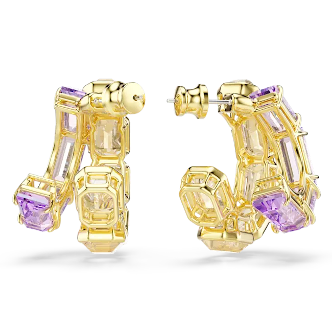 Swarovski Millenia Hoop Earrings Mixed Cuts Gold-Tone Plated