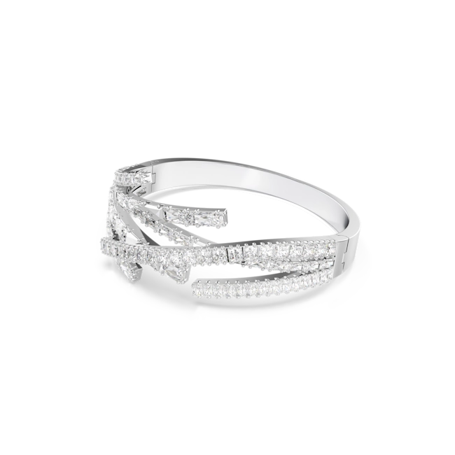 Swarovski Matrix Bangle Mixed Cuts White Rhodium Plated