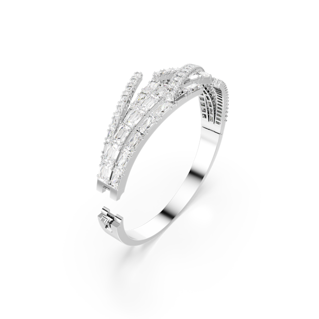 Swarovski Matrix Bangle Mixed Cuts White Rhodium Plated