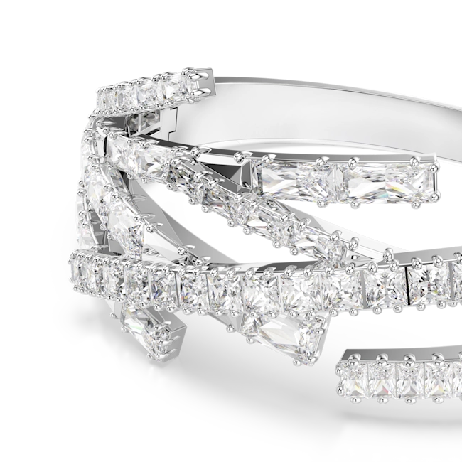 Swarovski Matrix Bangle Mixed Cuts White Rhodium Plated