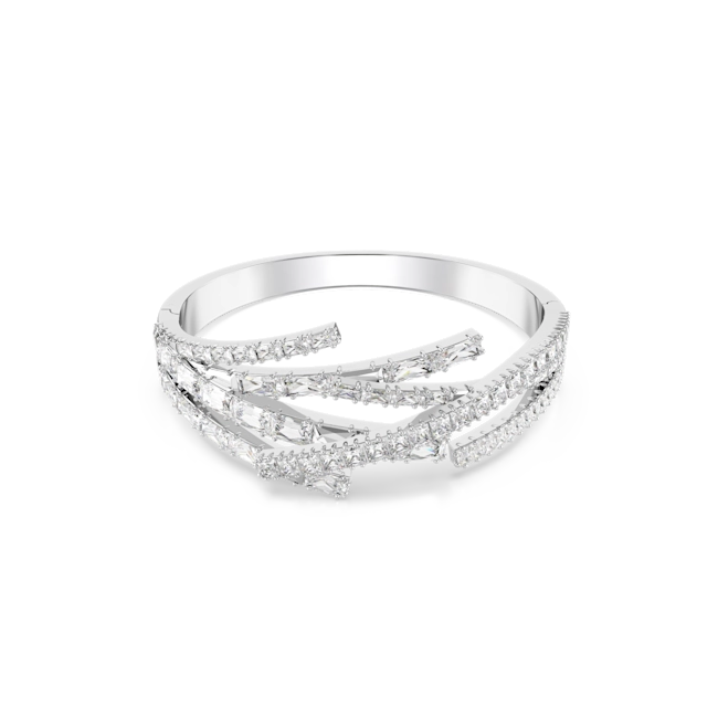 Swarovski Matrix Bangle Mixed Cuts White Rhodium Plated