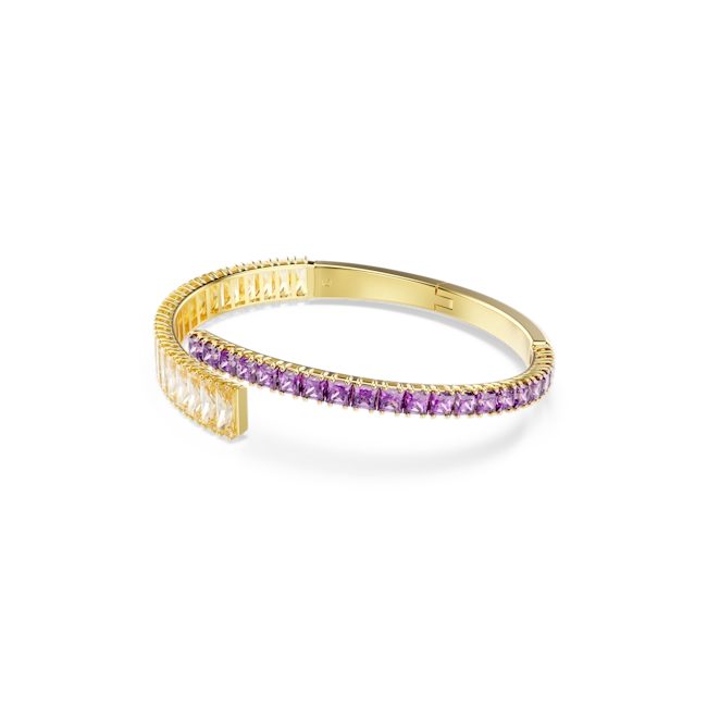 Swarovski Matrix Bangle Mixed Cuts Multi-Coloured Gold-Tone Plated