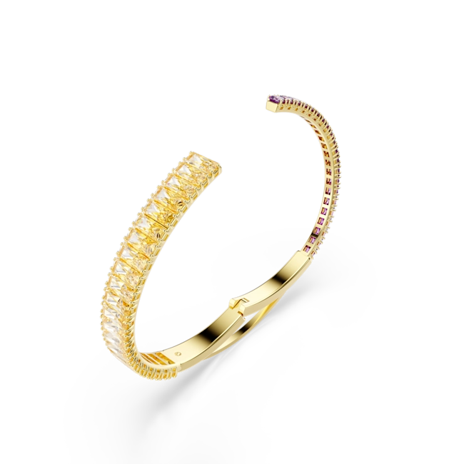 Swarovski Matrix Bangle Mixed Cuts Multi-Coloured Gold-Tone Plated
