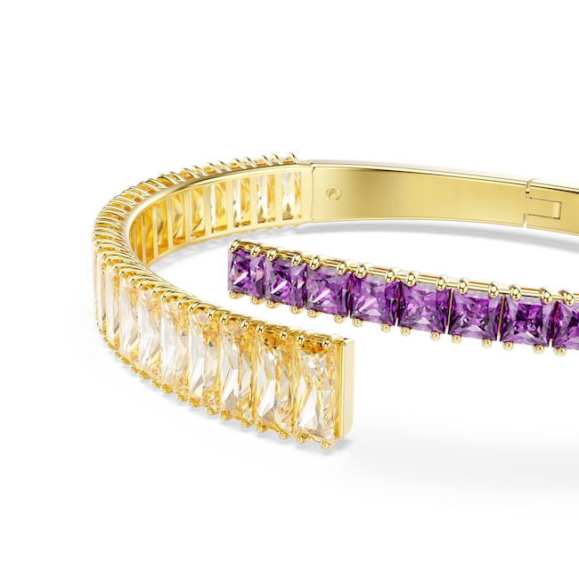 Swarovski Matrix Bangle Mixed Cuts Multi-Coloured Gold-Tone Plated