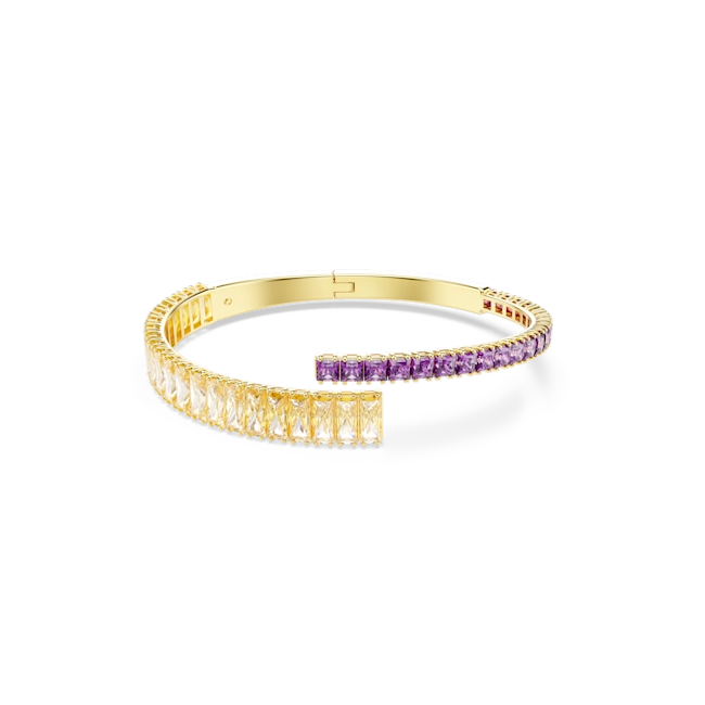 Swarovski Matrix Bangle Mixed Cuts Multi-Coloured Gold-Tone Plated