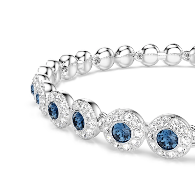 Swarovski Una Angelic Tennis Bracelet Round Cut Blue Rhodium Plated