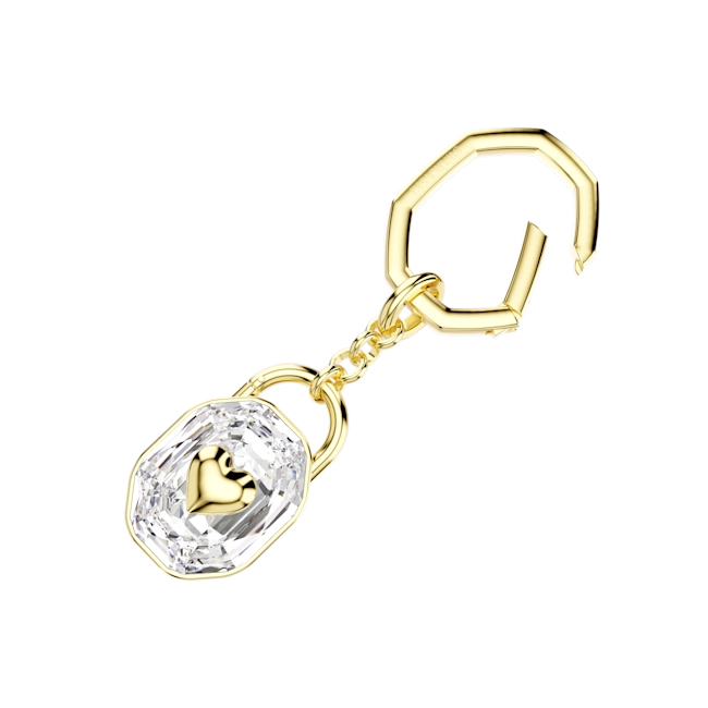 Swarovski Key Ring Oval Cut White Gold-Tone Plated