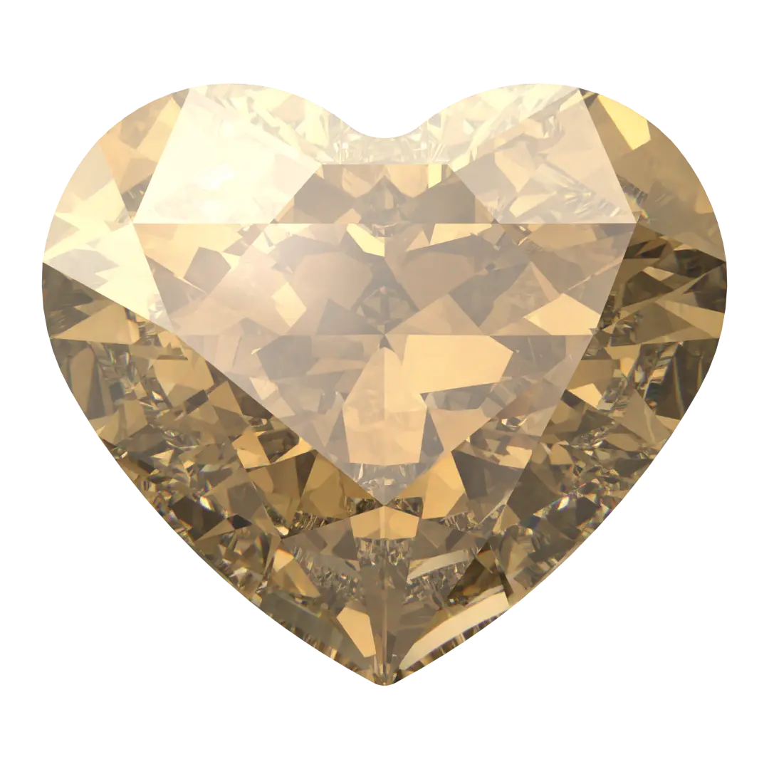 Swarovski Fancy Stones Forever Heart (4815) Crystal Golden Shadow