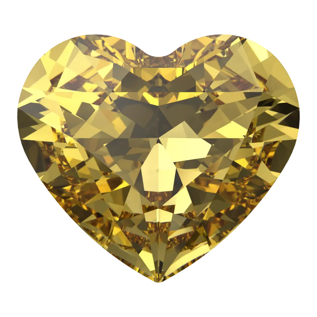 Swarovski Fancy Stones Forever Heart (4815) Recreated Dark Jonquil