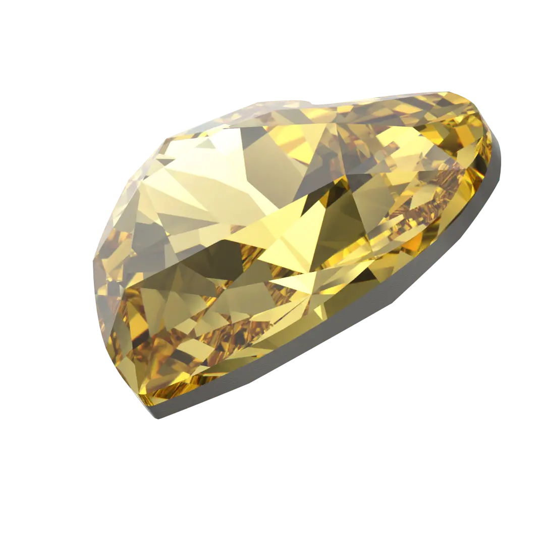 Swarovski Fancy Stones Forever Heart (4815) Recreated Dark Jonquil