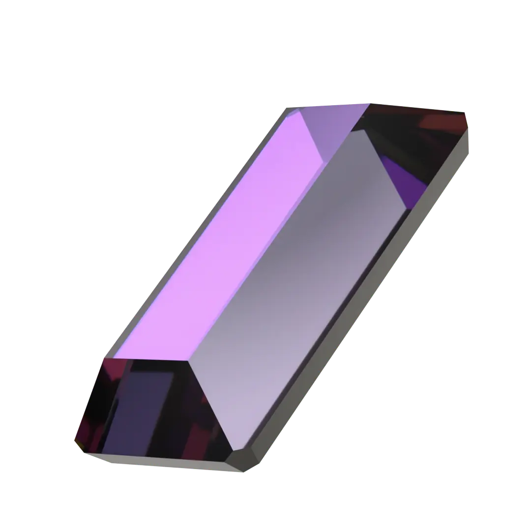 Serinity Hotfix Flat Back Crystals Baguette (2510) Crystal Heliotrope