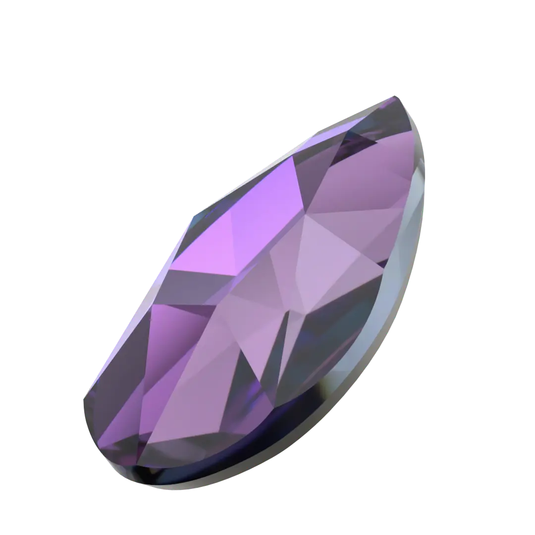 Serinity Hotfix Flat Back Crystals Pear (2303) Crystal Heliotrope