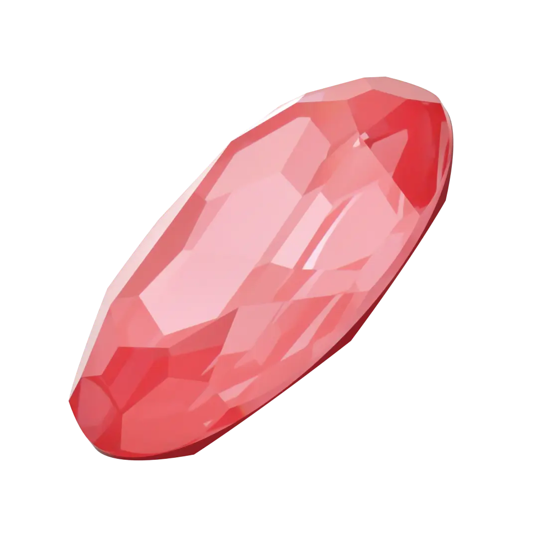 Swarovski Fancy Stones Big Oval (4127) Crystal Poppy Red Ignite UNFOILED