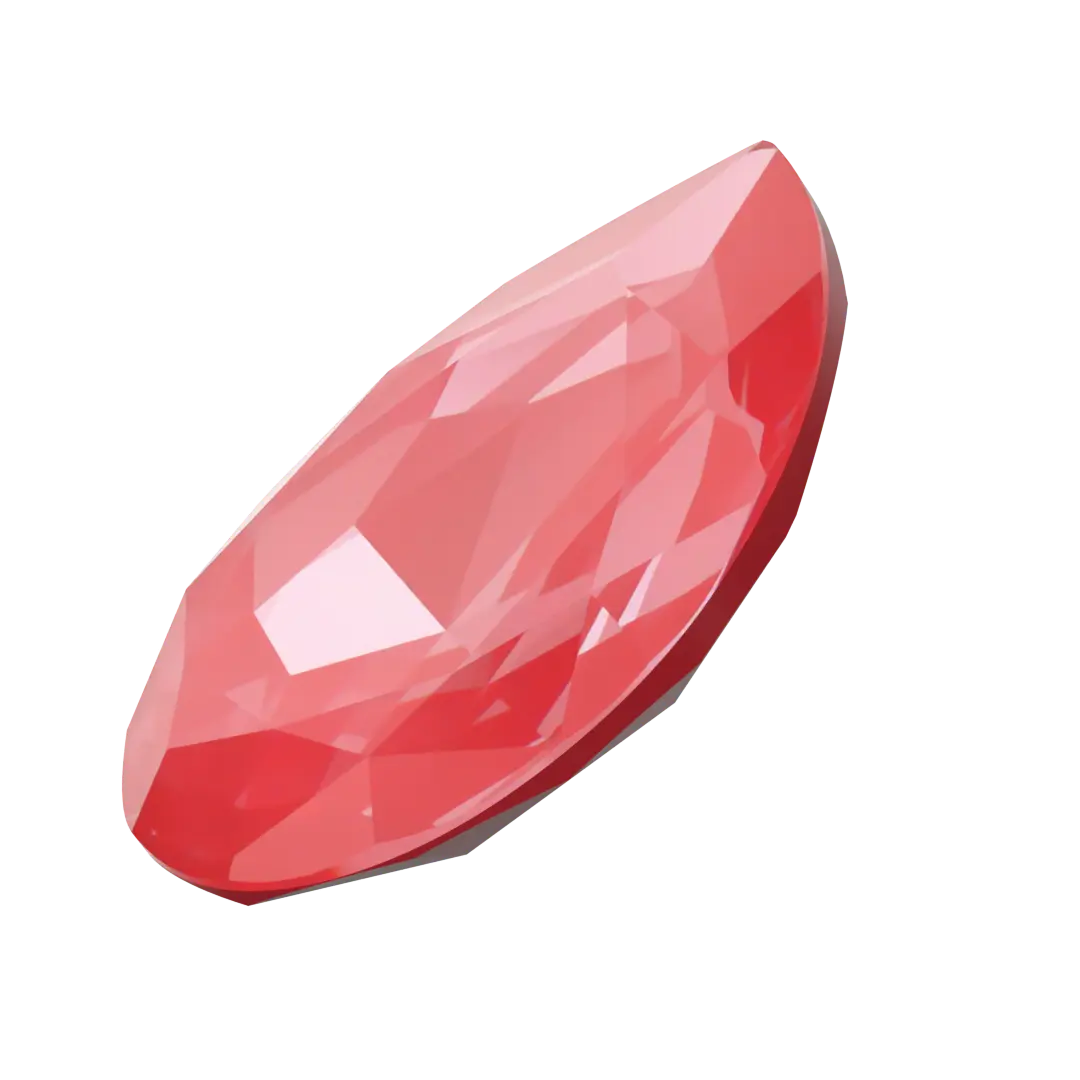 Swarovski Fancy Stones Large Pear (4327) Crystal Poppy Red Ignite UNFOILED