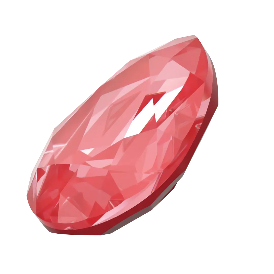 Swarovski Fancy Stones Mirage Pear (4390) Crystal Poppy Red Ignite UNFOILED