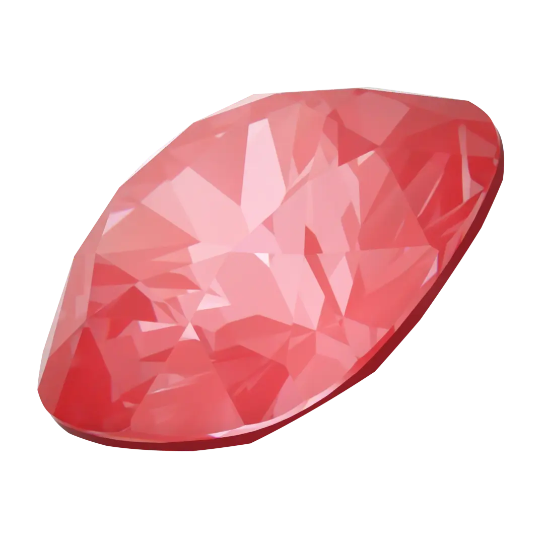 Swarovski Fancy Stones Cushion Square (4470) Crystal Poppy Red Ignite UNFOILED