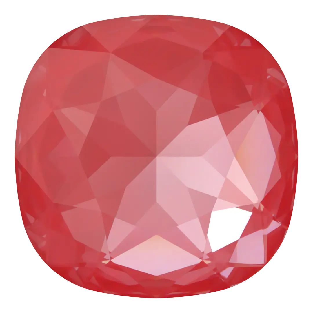 Swarovski Fancy Stones Large Cushion Square (4487) Crystal Poppy Red Ignite UNFOILED