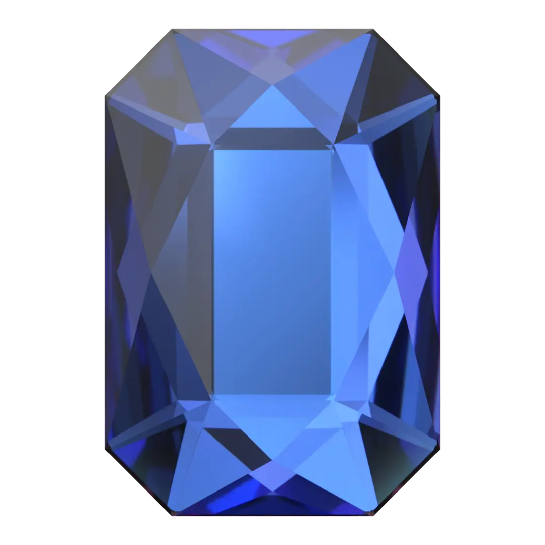 Serinity Hotfix Flat Back Crystals Emerald Cut (2602) Crystal Heliotrope