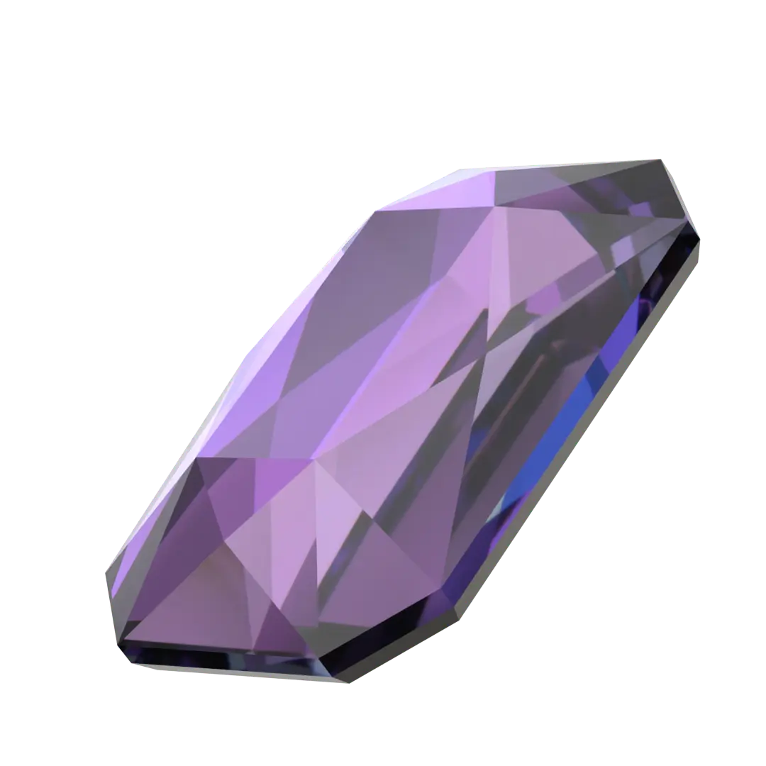 Serinity Flat Back Crystals Non Hotfix Emerald Cut (2602) Crystal Heliotrope