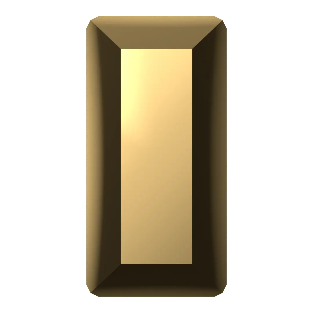 Swarovski Hotfix Flat Back Crystals Baguette (2510) Crystal Aurum