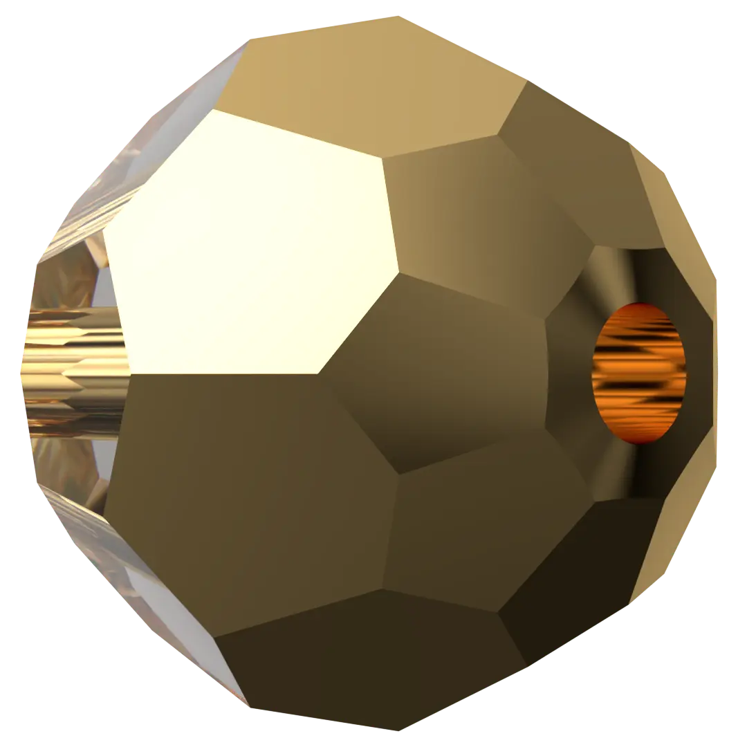 Swarovski Crystal Beads Round (5000) Crystal Aurum X2