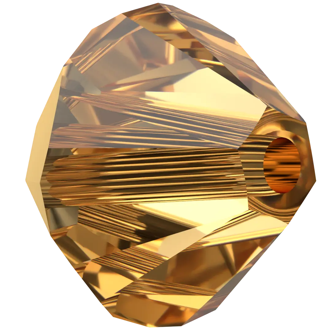 Swarovski Crystal Beads Bicone (5328) Crystal Aurum X2