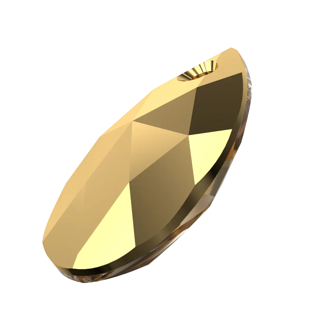 Swarovski Pendants Peardrop (6106) Crystal Aurum X2