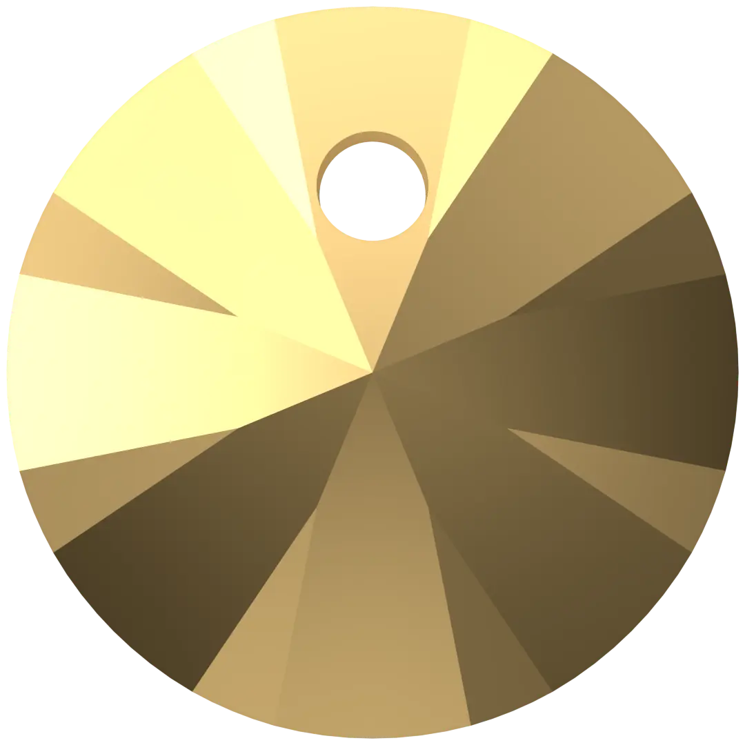 Swarovski Pendants Xilion Round (6428) Crystal Aurum X2